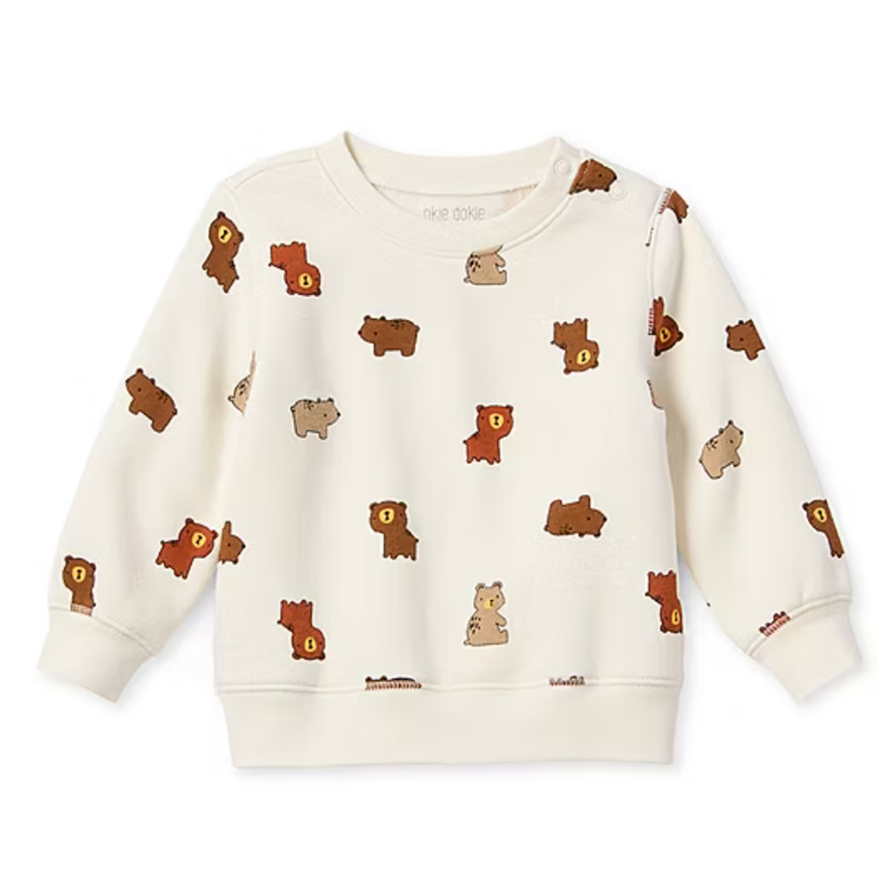 Okie Dokie Baby Boys Crew Neck Long Sleeve Fleece Sweatshirt Polar Bear - 24M